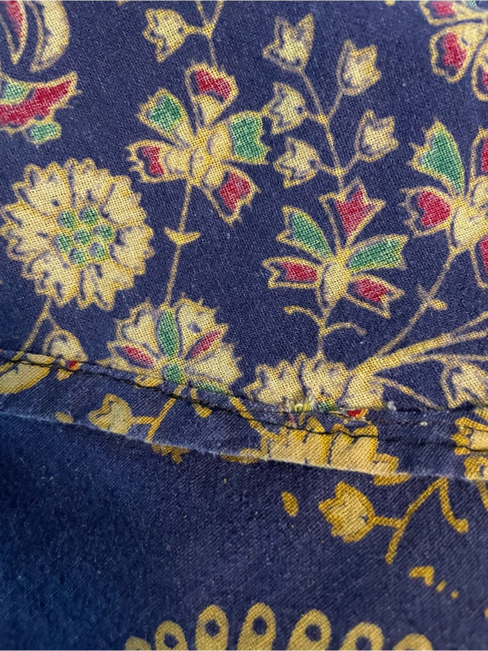 Vintage Bohemian Paisley India 100% cotton Wrap Skirt (purple/red/gold) - Picture 8 of 9